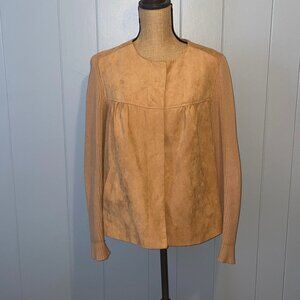 Studio Works Tan Faux Suede Jacket Size 16W
